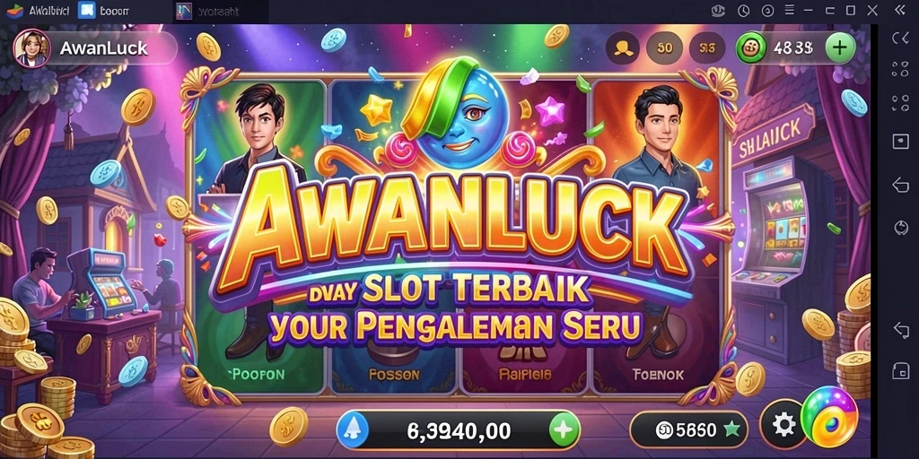 Tampilan gameplay menarik AWANLUCK dengan simbol Slot berwarna-warni.