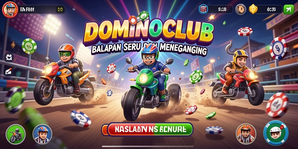 Screenshot menampilkan serunya balapan di DOMINOCLUB.