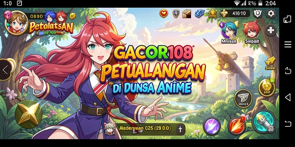 Screenshot GACOR108 menunjukkan karakter anime bertarung dalam pertempuran seru.