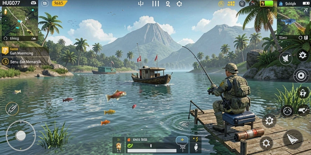Screenshot gameplay HUGO77 dengan visual memancing yang menakjubkan.