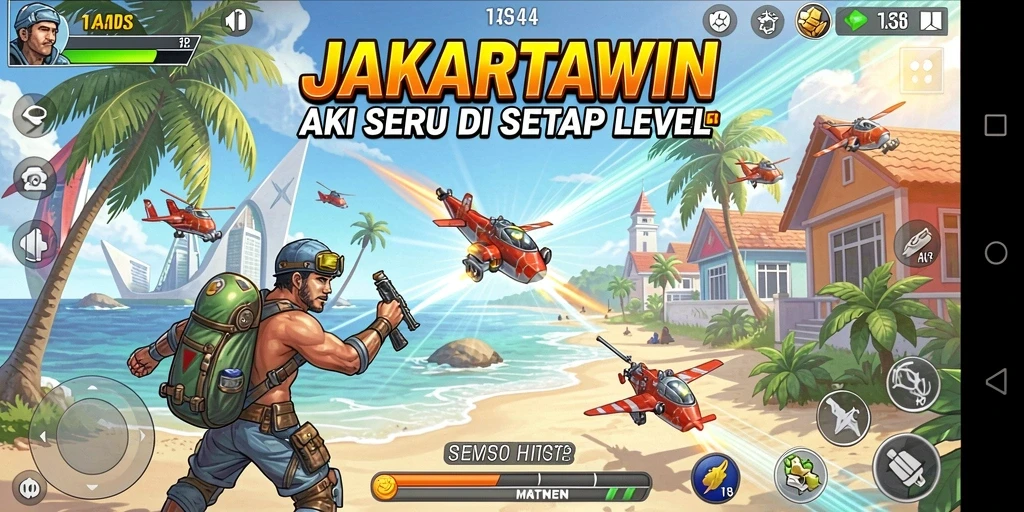 Tampilan menampilkan intensitas gameplay JAKARTAWIN yang mendebarkan.