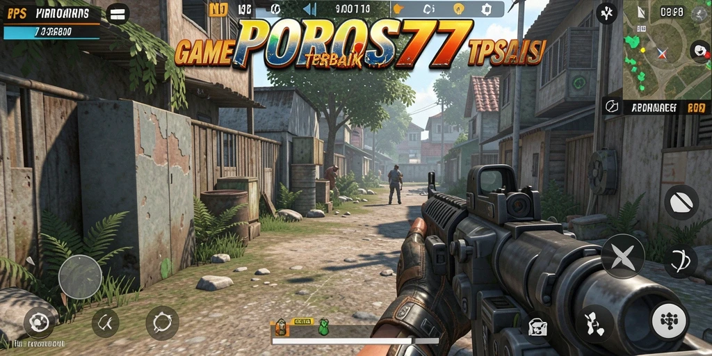Tampilan gameplay menegangkan dari POROS77 dengan aksi pertarungan yang seru.
