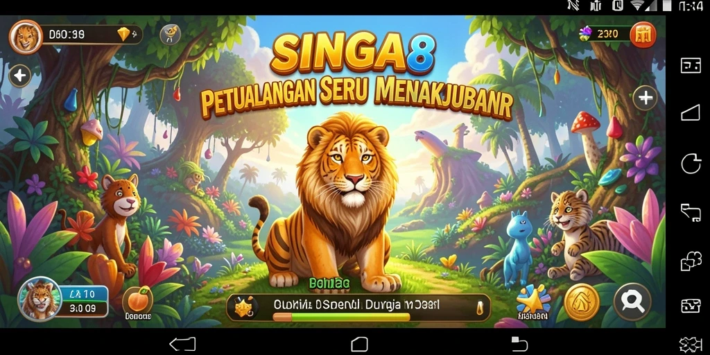 Screenshot gameplay SINGA8 yang menampilkan petualangan seru di dunia yang menakjubkan.