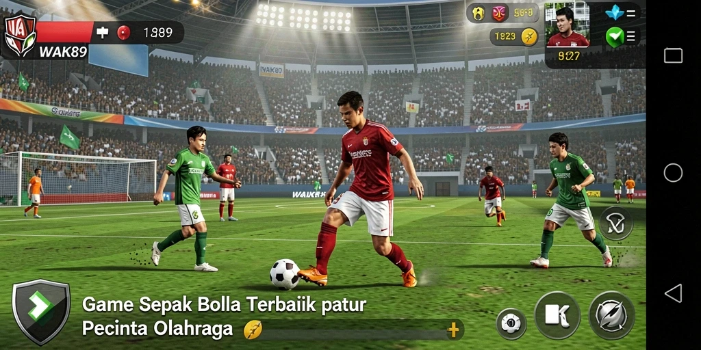 Tampilan gameplay WAK89 yang menarik dan realistis dalam pertandingan sepak bola.