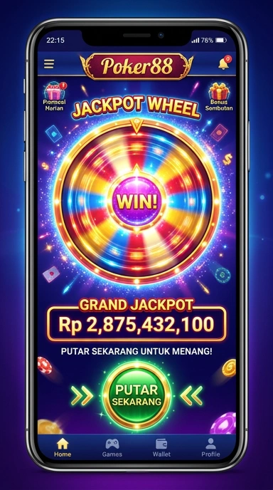 Pengguna menikmati bermain game di aplikasi poker88.